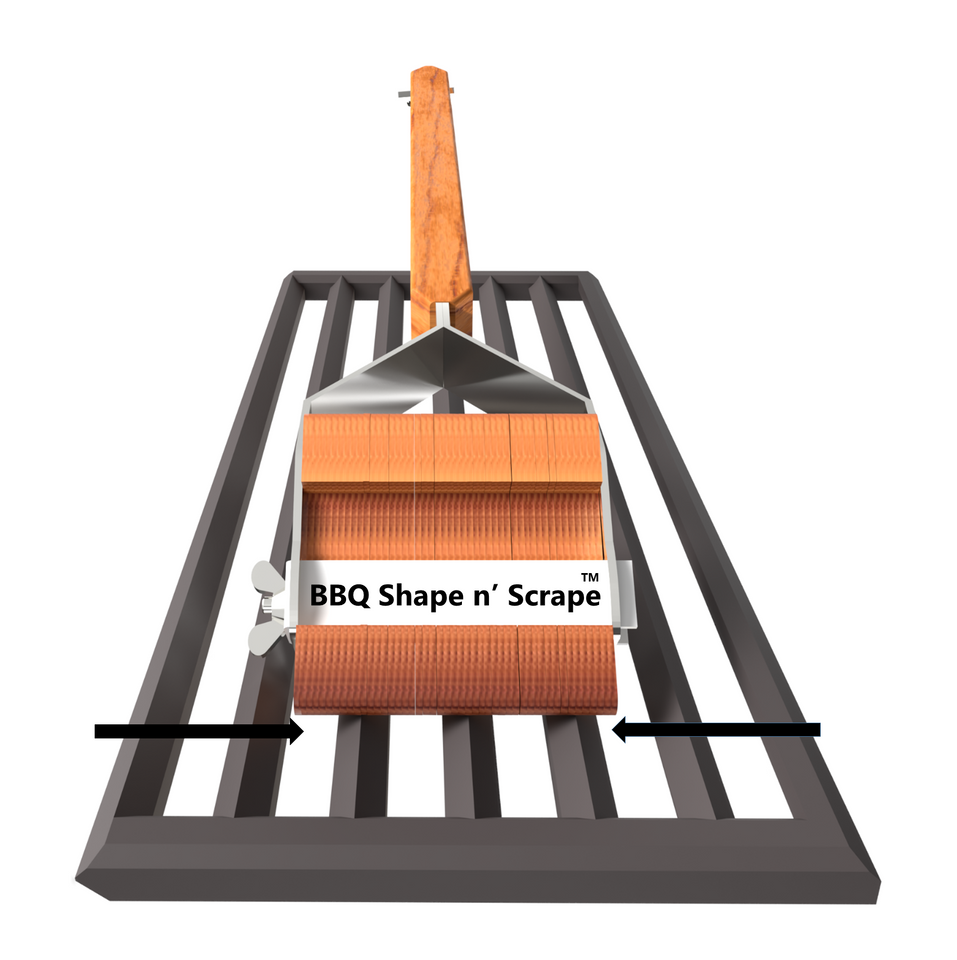 One-of-a-kind BBQ Scraper is designed to easily copy any BBQ grill grate in minutes. The BBQ scraper has deep grooves that surround the entire sides of the BBQ grates. This BBQ Scraper is an alternative to BBQ cleaning tools on the market. 